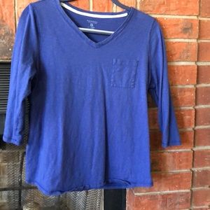 Comfy 3/4 sleeve top in washed navy